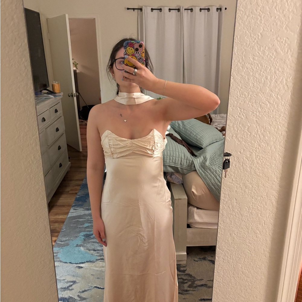 Be Noticed Hello Molly Champagne Strapless Dress